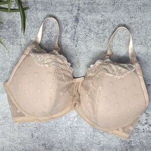 Adore Me | Nude Beige Polka Dot Lace Underwire Bra Size 36H